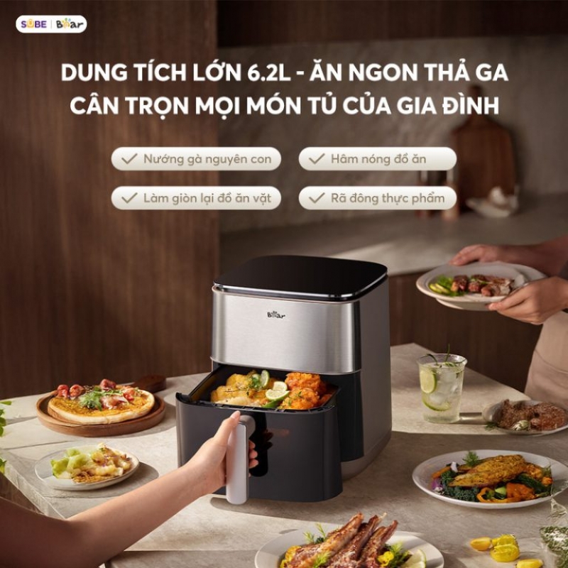 [SALE 20/10] Nồi chiên không dầu Bear 6.2L AF-5H20J75